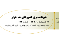 خبرنامه برق کشورهای هم‌جوار ؛ اردیبهشت ماه 1401